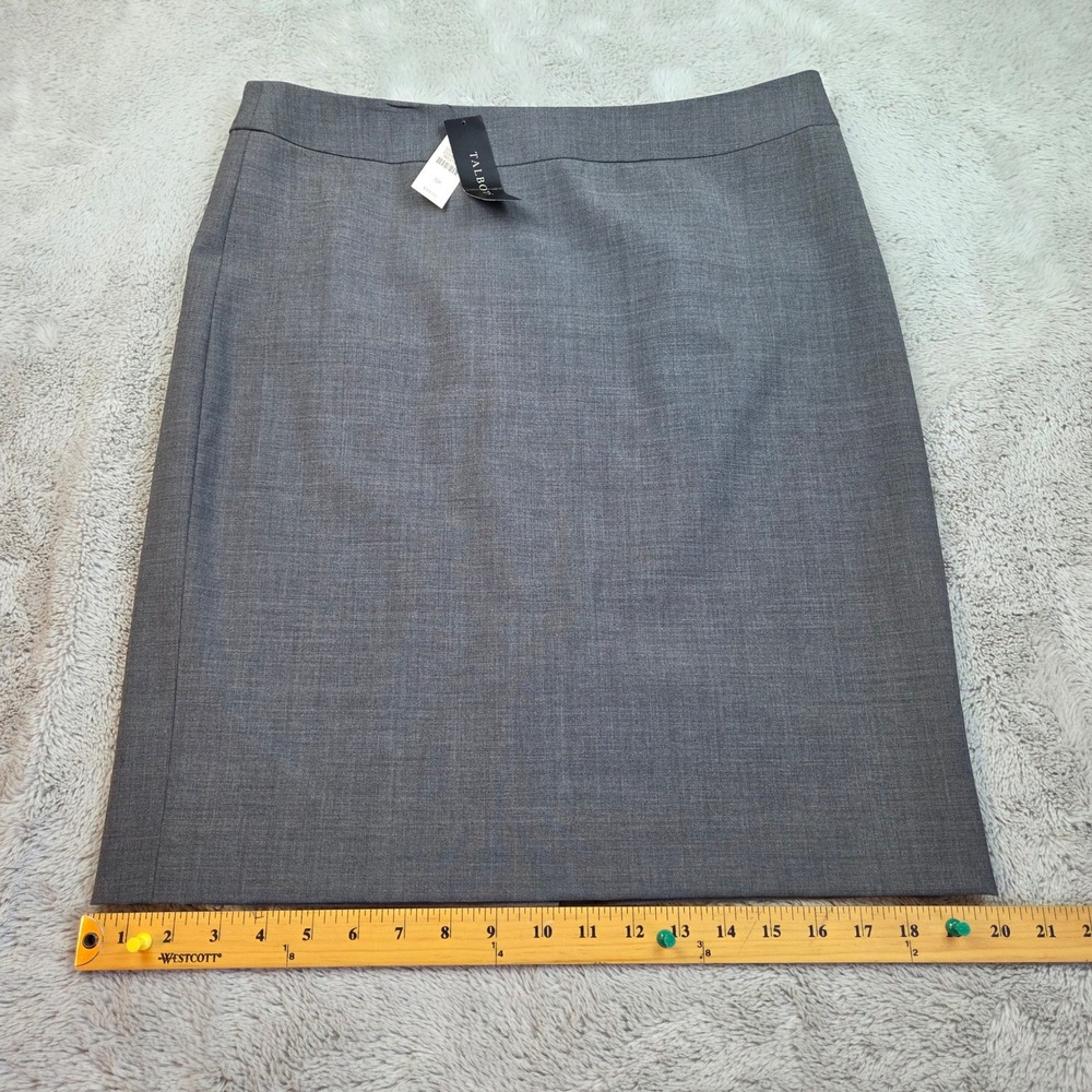 Talbots Wool Pencil Skirt Womens 10P Lined Back Vent Professional Career Grey